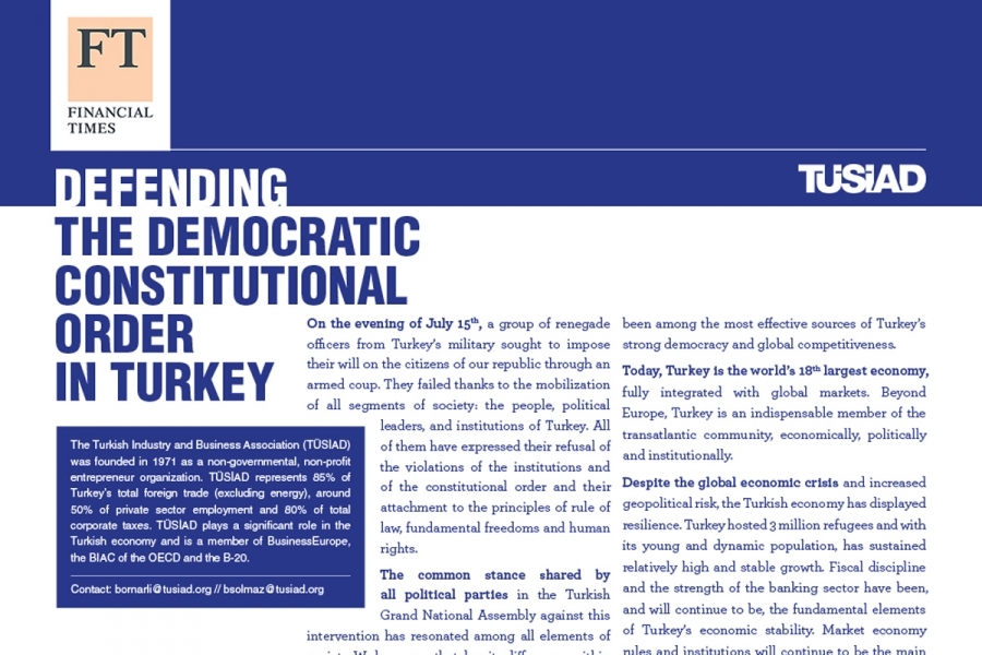 Defending the Democratic Constitutional Order in Turkey