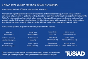 2 Nisan 1971 yılında kurulan TÜSİAD 46 yaşında!