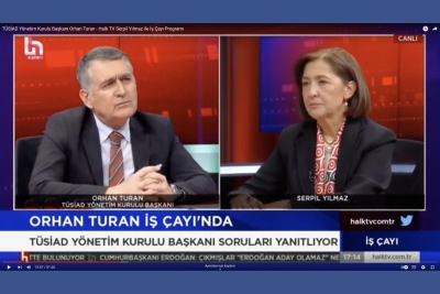 TÜSİAD Yönetim Kurulu Başkanı Orhan Turan Halk TV - Serpil Yılmaz ile İş Çayı Programı