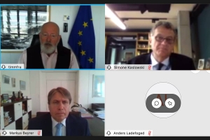 Simone Kaslowski AB Kıdemli Başkan Yardımcısı Frans Timmermans ile yapılan istişare video konferansına katıldı