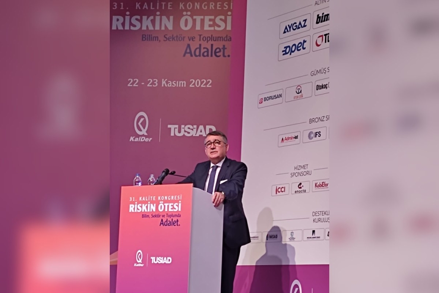 TÜSİAD Yönetim Kurulu Başkanı Orhan Turan “Riskin Ötesi: Bilim, Sektör ve Toplumda Adalet” temasıyla düzenlenen 31. Kalite Kongresi’nin açılışında bir konuşma gerçekleştirdi